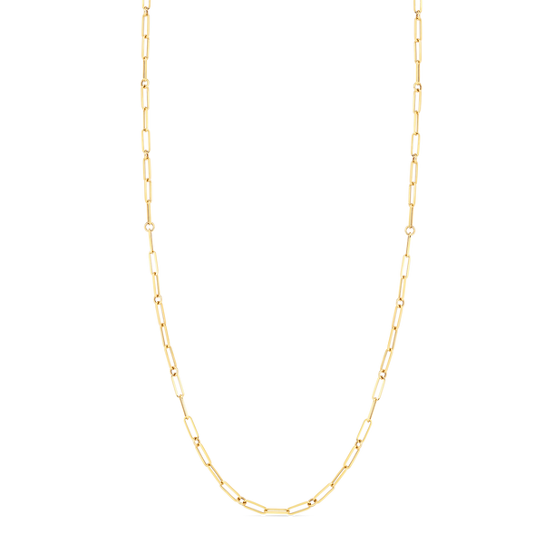 Roberto Coin 18K Yellow Gold Paper Clip Chain Necklace, 34" Chain